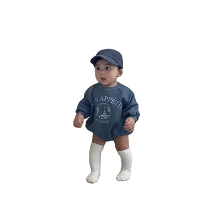 INS Latest Baby Long Sleeve Spring Hoodies & Sweatshirt Romper Toddler Baby Girl Fashion Letter Patterns Thick Sweatshirt Romper