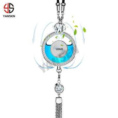 Custom Logo Car Air Freshener Rearview Mirror Hanging Car Perfume Diffuser with Diamonds