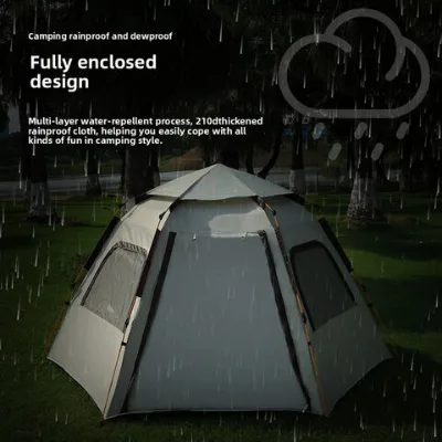 Polyester Waterproof Instant Tent with Auto-Erect System for 4-Season Camping