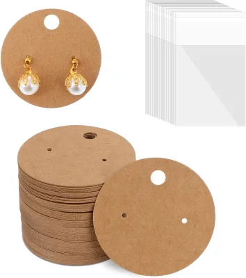 Decorative Earring Display Cards with Gold Foil Embellishment