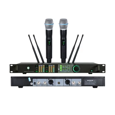 TFT-200PLUS 2CH True Diversity with AUTO SCAN ECHO SQ & EQ and Feedback Wireless Metal Microphone for Karaoke Singing Party