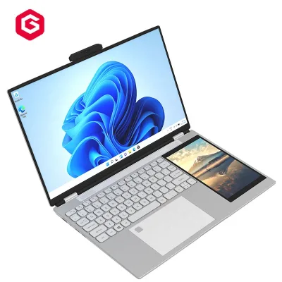 OEM Custom logo Dual Screen Laptops 15.6inch+7inch Thin RAM 16GB SSD 128GB 256GB 512GB 1TB Business Laptop