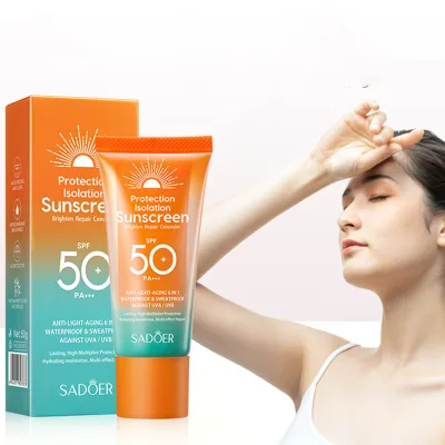Wholesale Natural Sun Cream Ultraviolet-proof Sunblock Repairing Sun Damage Sunscreen Cream for Facial Sun protection