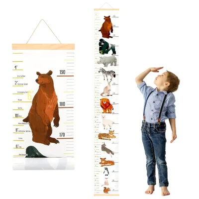 Neutral Kids Animals Height Chart for Kids Growth Chart Easy to Install Measurement for Wall Wall Chart Minimal  Wall Decor