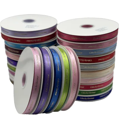 Custom Brand Logo Printing Wrapping Ribbon Gift Box Packaging Gift Stain Ribbon