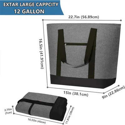 2026 Hot-selling Foldable Large-capacity Insulation Ice Bag Oxford Cloth Waterproof Outdoor Camping Lunch Thermal Picnic Bag