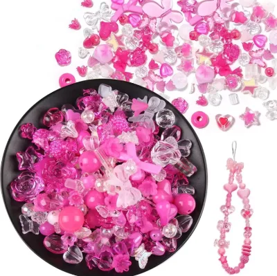 DIY Painted Acrylic Beads for Bracelet Making-Bows Hearts Gummy Bears Stars Butterflies & Multi-Shape Cute Jewelry Crafting