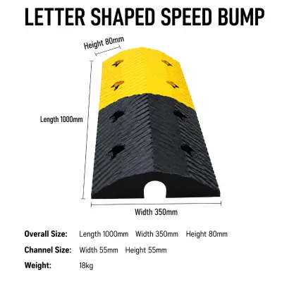 Factory Wholesale Heavy Duty Cable Channel Chevron Design Cable Protector Ramp Traffic Hump Breaker Rubber Speed Bump