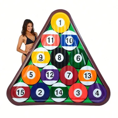 Billiards Printed Inflatable Triangle Air Mattress for Summer Pool Floating