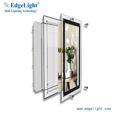 Acrylic Rectangle LED Light Box Ultra-Thin Crystal-Frame Pull-Out Menu Bar Counter Illuminated Wall-Mounted Advertising for Milk
