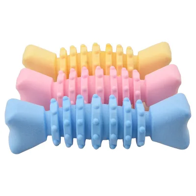 New Custom Your Brand Logo Solid Color Bite Resistant TPR Foam Pet Toy Dog Chew Toy