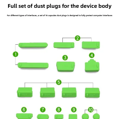 HK-HHT 16-Piece Set Universal Laptop Port Dust Plugs with Silicone Rubber Waterproof Design for Protection