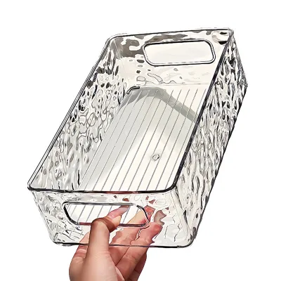 GREENSIDE Glacier Pattern Vintage Acrylic Cosmetic Storage Box Light Luxury High Appearance Level Kitchen Organization Basket
