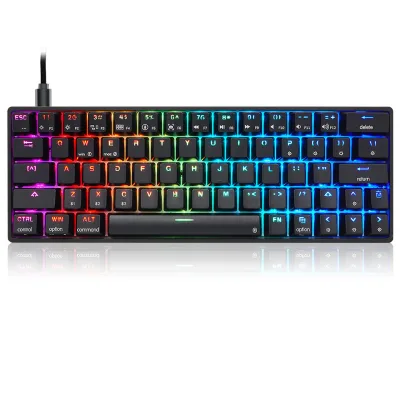 Wholesale GK64 Gateron Switch RGB Keycaps Customize Lighting Effects Mechanical Gaming Keyboard