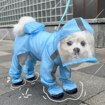 All-Inclusive Waterproof Raincoat with Boots for Dogs and Cats for Outdoor Walking Pet Apparel Accessory