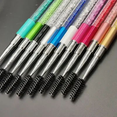 Acrylic Drill Pipe Mascara Brush Nylon Hair Spiral with Pen Set Eyebrow Mascara Brush Support Custom logo