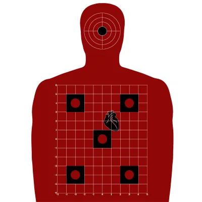 Custom Splatter Target Paper Shooting Practice Archery Practice - Human Silhouette & Grid Design Shooting Training Aid