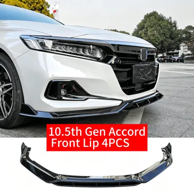 4PCS Front Bumper Lip Splitter Car Front Lip Spoiler Body Kit ABC Plastic for for Accord 10.5th Gen 2022+