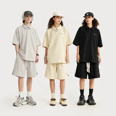 QUICKSHOW PIQUE Polo Tracksuit Shirt Men Shorts Set Summer Suits Set for Women Men's Clothing Set