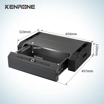 Multifunctional Monitor Riser Lockable Storage Box Used on Desk or Install Under Desk As Pull Out Drawer for Office Workstation