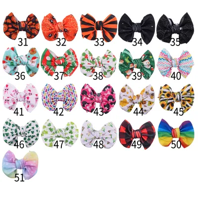 Waffle Fabric Hair Bows Alligator Hair Clips for Little Girls Schoolgirls Children Photographic DIY Hair Accessories