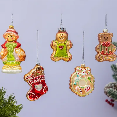 Longstar Creative Gingerbread Man, Beautifully Designed Gift, Indoor Home, Christmas Tree Decoration, Glass Jewelry Pendant