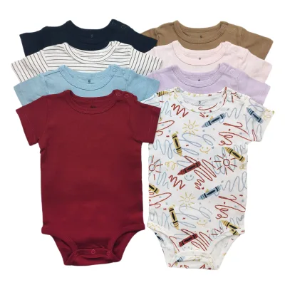 Unisex Casual Infant Custom Newborn Baby Romper Blush pink Wholesale Summer Boy Girl Organic Cotton Baby Rompers