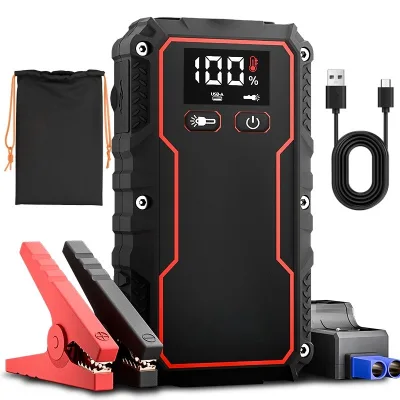 Emergency Starting Power Supply for Cars & Motorcycles 12V Car Power Bank with LED Lighting and Digital Screen