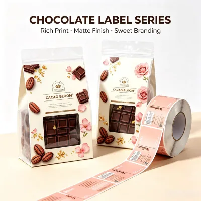 Custom Brand Waterproof PE Labels ISO9001 Certified for Food Beverage Cosmetic Packaging