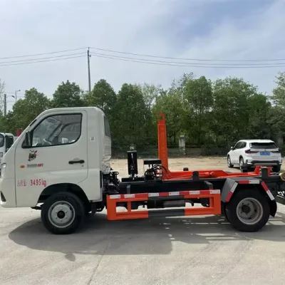 Factory Price Foton Mini 3CBM Roll off 4x2 Manual Euro 6 Hook Lift Compactor Garbage Truck Hydraulic Arm for Sale