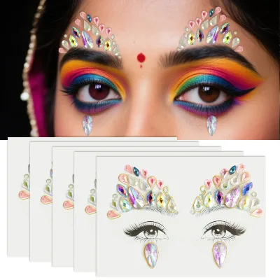 Wholesale Face Gem Stickers Party Face Gem Adhesive Stickers Face Jewels Halloween Gems Stickers for Festival