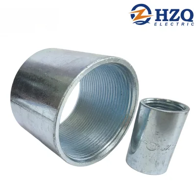 Zinc Plated Steel Threaded Couplings 1/2 in Pipe Size 1/4 Thread Size for Joining Two Ends of Rigid or IMC Conduits