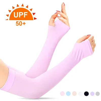 Women UV Sun Protection Cooling Sleeves Arm Sleeves Ice Silk Quick Drying Professional UPF50+