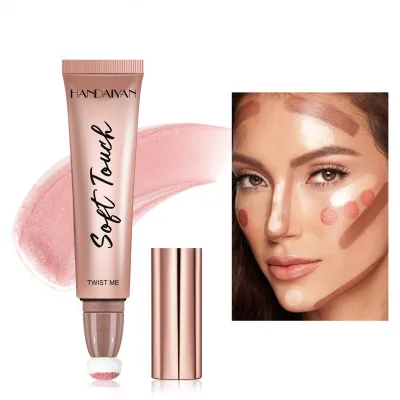 Wholesale Free Customized Glow Vegan Highlighter Bronzer Blush Glow Gloss Multichrome Vegan Makeup Highlighter Custom logo