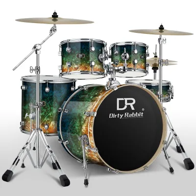 Factory Direct Sale of Upgraded Western Percussion Instruments for Adults 5 Drum 3 Cymbal Drum Kit and Jazz Drums