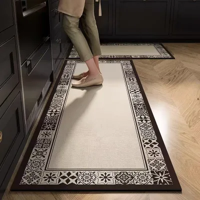 Factory Wholesale Customizable Modern Kitchen Rugs Diatom Mud Mat Non-Slip Cushioned Rubber Washable Stain Resistant 2.5mm Thick
