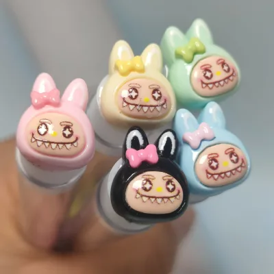 Lapubu Collection Tube-Packed Disposable Mascara Brush Cartoon Doll Design Dust-Proof Transparent Personal Label Eyelash Tool
