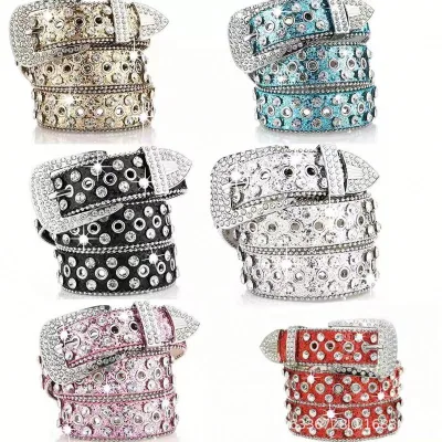 European and American Water Drill Waistband Women's Crystal Diamond Fashion Decoration Full Drill Sparkling Diamond Belt