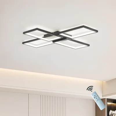 Home Ceiling Remote Control Design Indoor Decorative Modern Fixtures Aluminum and Iron Chandelier LED Dimmable Ceiling Lights