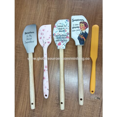 BPA-Free Flexible Silicone Spatula with Natural Beechwood Handle Stain and Odor Resistant for Baking and Cooking