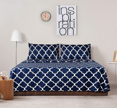 Double Brushed Microfiber Sheet Sets Wholesale Sheet Sets Geometric Pattern Printed Sheet Set