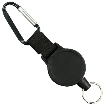 Outdoor Anti-Theft Plastic Alligator Retractable Clip High Elastic Webbing Carabiner Wire Pull Buckle Badge Holder Accessory