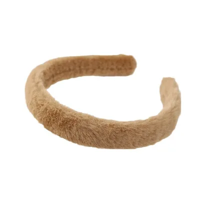 HY2 Autumn and Winter Design Simple Cute Plush Headband for Women Girls Washing Face Makeup Skincare Head Band