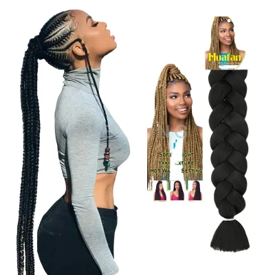Factory Wholesale Dailmei LW-51QT-81 82inch 165g for Jumbo Synthetic Braiding Hair Extensions Prestretched Single Weft