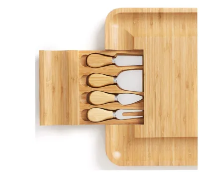 Hot Selling High Quality Eco-friendly Square Bamboo Wood Cheese Knife Set for Home Party