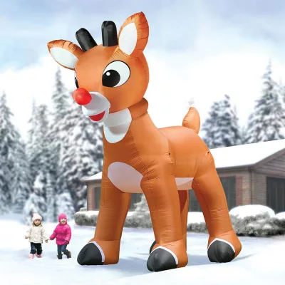 Large Inflatable Deer Large Blow up Santa and Reindeer Large Reindeer Blow up Rudolph Inflatable Giant