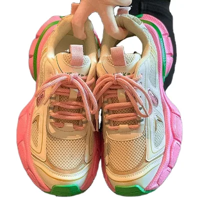 2025 Women's Super Fire Fried Street Casual Sneaker New Campus Ins Tide All-Match Mesh Thick-Soled Shoes for Kids