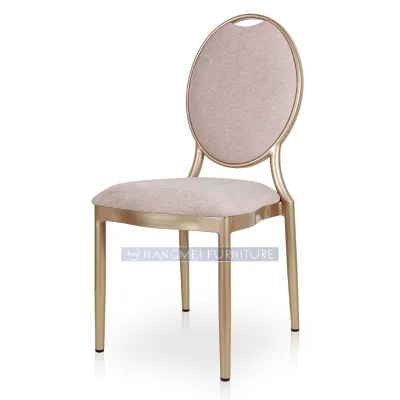 Wholesale Hotel Furniture Customized Aluminum Round Back Hand Hold Dining Restaurant Wedding Banquet Hall Chairs