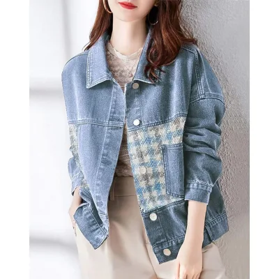 Japanese and Korean Casual Denim Jacket for Women in Spring and Autumn, New High-end Fashion, Short Top, Versatile and Popular