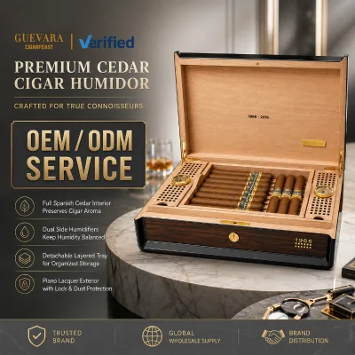 Modern Luxury Oval Burl Wood Cigar Humidor Moisture-Proof Lacquered Surface Full Spanish Cedar Liner Dual Hygrometer Humidifier